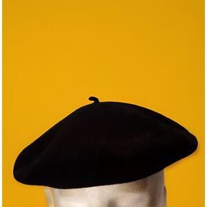 Prima Basque Beret by IMPERMEABLE Adult Wool Black Made in France